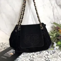 CHANEL シャネル【美品】スエード デカココ マトラッセ チェーンショルダー