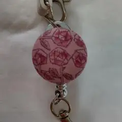 ミナペルホネン×リバティ リールキーホルダーハンドメイドスリーピングローズあずき