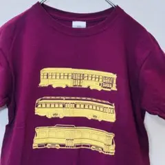 【ギルダン】Tシャツ Mサイズ 路面電車 ワインレッド GILDAN