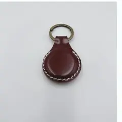 キーリング　キーホルダー　コードバン　レザー　本革　茶