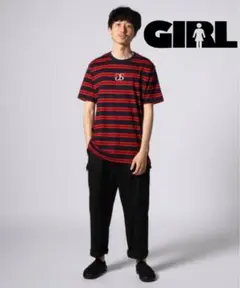 【極美品】GIRL SKATEBOARDS マルチボーダーTee