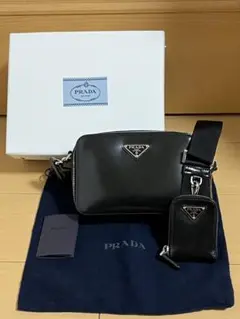 PRADA ブリック　ブラッシュドレザー　ショルダーバッグ