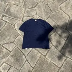 90s unknown Tシャツ　半袖カットソー　ネイビー　無地 XL