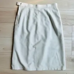 【まとめ買い大歓迎】ホワイト タイトスカート プリーツ入り