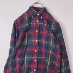 ポロバイラルフローレン　キッズ　ネルシャツ　140 チェック　古着