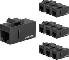 RJ45 Cat6 キーストーンカプラー LAN ケーブル用 中継 コネクタ 黒