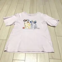 今日だけ価格。ユニクロPaul＆Joeコラボ綿100%ピンクネコちゃん柄Tシャツ