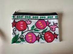ザクロ刺繍ポーチ ウズベキスタン　ハンドメイド