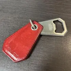 COACH レザーキーホルダー レッド　栓抜き　ボトルオープナー