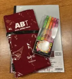 トンボ鉛筆ABTロールペンケース非売品　SARASA蛍光色セット　ノート３冊