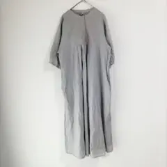シャツワンピース　半袖　ロング　刺繍　綿100%　ポケットあり　裏地なし