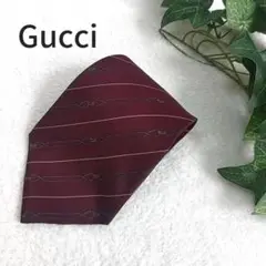 Gucci グッチ ネクタイ チェーン ストライプ ボルドー 結婚式