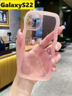 GalaxyS22 ウェーブ なみなみ　可愛いケース　Galaxyケース ピンク