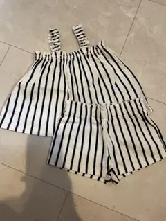 h&m ベビー　ストライプセットアップ