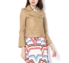allureville ラムレザー ライダース ジャケット ブラウン
