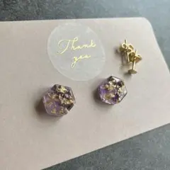 ✴︎天然石　ピアス　紫