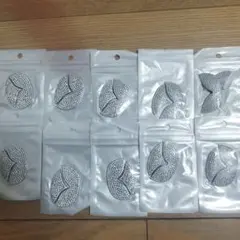 シルバー ストーン装飾 ネイルシール 10個セット