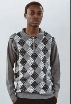 FA monogram 1/4 zip knit