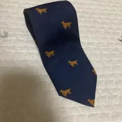 ゴールデンレトリバー紺ネクタイ誕生日プレゼントにビンテージmade in usa