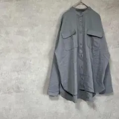 アーバンリサーチアイテムズ　バンドカラーシャツ　灰色　長袖　春夏　薄手　シンプル