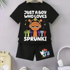 スプランキー　Tシャツ パンツ　上下セット　黒　オレン　130サイズ f17
