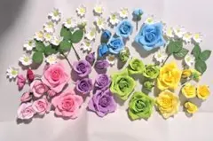 クレイフラワーのデコパーツ 薔薇 大きい薔薇は直径5cm