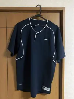 00's NIKE BASEBALL Vネック プルオーバーシャツ L 黒