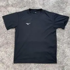☆【Mizuno】M 黒　Ｔシャツ ストレッチ ロゴ入り シンプル スポーツ