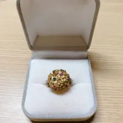 K057■k18 Pt900 フラワー デザイン リング 指輪