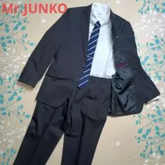 Mr.JUNKO 袖裏キレイなビジネススーツ ウール ブラック YA5