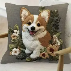 新品　コーギー犬　クッションカバー　45×45 かわいい