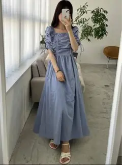 2Wayドロストリボンロングワンピース GRL M ブルー