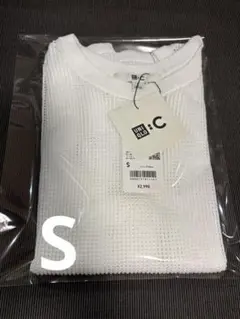 ユニクロC メッシュ クルーネック ノースリーブ Sホワイト 新品未使用