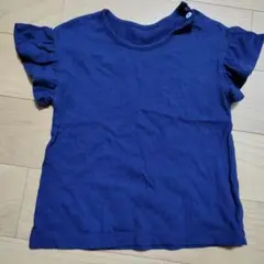 UNIQLO ネイビー フリル袖 Tシャツ 90cm