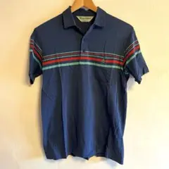80s 90s USA製 グランドスラム ボーダー 半袖ポロシャツ メンズS