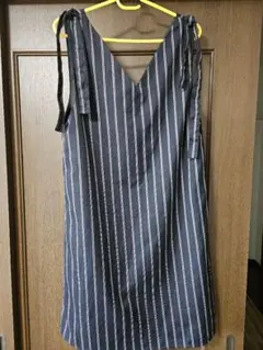 as know as マルチストライプ ワンピース Lサイズ