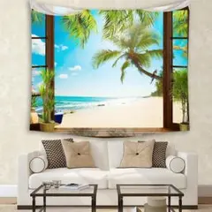 タペストリー 夏 海外旅行 南国 リゾート 写真 絵画 海 テレワーク 背景