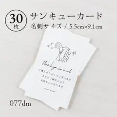 077dm サンキューカード（名刺サイズ）30枚 ハリネズミ タンポポ綿毛