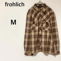 frohlich 長袖チェックシャツ 【M】お洒落シャツ カジュアル