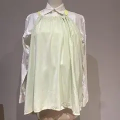 淡い緑色 シフォン タンクトップ