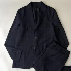 T JACKET DRAGO セットアップ スーツ チェック ネイビーストレッチ