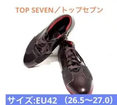 【TOPSEVEN】ダークブラウン ハイカットスニーカー【トップセブン】