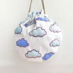 【9/2まで限定】雲柄のまんまる巾着袋 小さめ 送料込み500円
