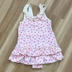 美品　ミキハウス　水着　女の子　ワンピース　110 ピンク　花柄