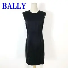 BALLY バリー ノースリーブワンピース 黒 綿100％ 36 C3807