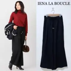 IENA LA BOUCLE 定番人気♪ウールサキソニーイージーパンツ ブラック