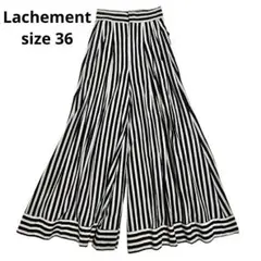 【Lachement】ラシュモン ストライプ ワイドパンツ ハイウエスト 36