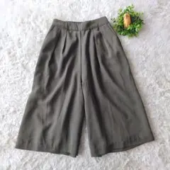 アンレリッシュ　UNRELISH ガウチョパンツ　オリーブグリーン　ワイドパンツ