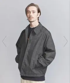 BEAUTY&YOUTH アブストラクト チェック ジップ ブルゾン　Lサイズ