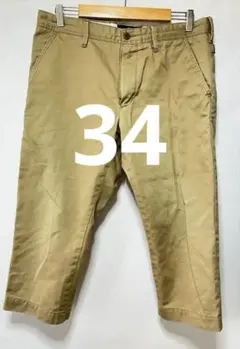 HARVARD UNIVERSITY ベージュクロップドパンツ 34